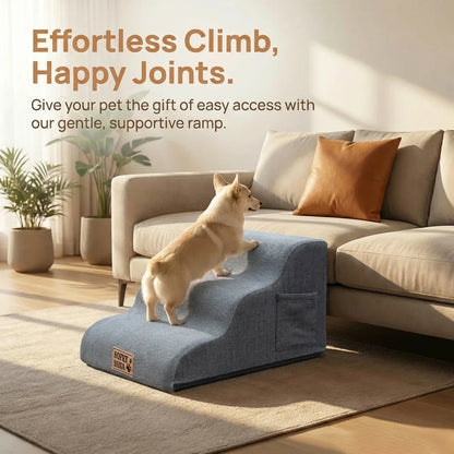 Dog and Cat Stairs Ramp Made of High-Density Foam Material, Suitable for Small Dogs and Cats, Non-Slip Indoor Ladder, Suitable for Sofas, High Beds, Couches, and Cars