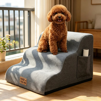 Dog and Cat Stairs Ramp Made of High-Density Foam Material, Suitable for Small Dogs and Cats, Non-Slip Indoor Ladder, Suitable for Sofas, High Beds, Couches, and Cars