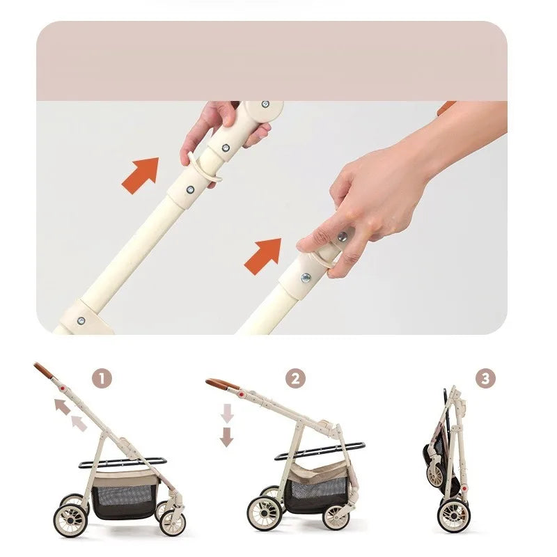 3-in-1 Pet Stroller for Cats &amp; Dogs Detachable Carrier  Storage Basket One-Hand Fold &amp; 4-Wheel Brakes  cat carrier dog carrier