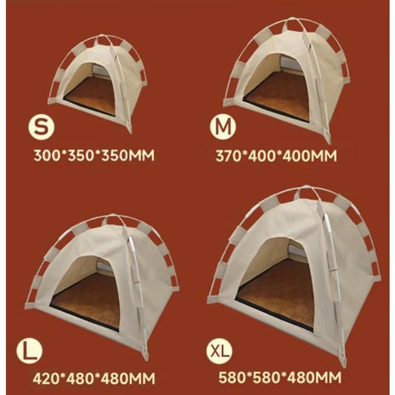 Pet Teepee Durable Floor Mat Dog &amp; Cat House for Indoor/Outdoor Camping  Comfortable for Pets Foldable Cat Bed and Dog Bed cage