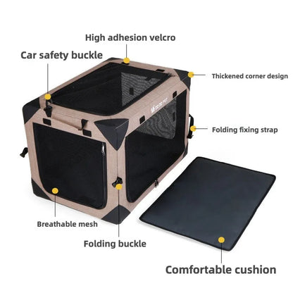 Dog Crate Travel Foldable Pet Crate for Puppy/Small Dog 18 Lbs Soft Cat Carrier Fit for Indoor &amp; Outdoor/Car Back Seat/Trunk