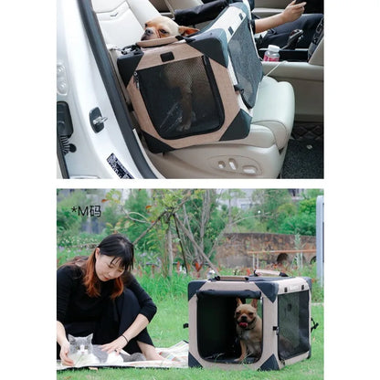 Dog Crate Travel Foldable Pet Crate for Puppy/Small Dog 18 Lbs Soft Cat Carrier Fit for Indoor &amp; Outdoor/Car Back Seat/Trunk
