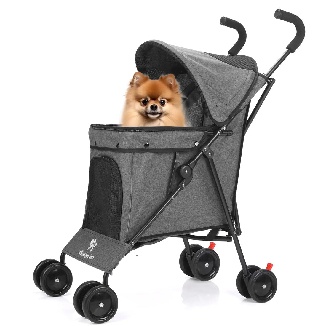 Travel Portable Dog Stroller, Pet Stroller for Small Puppy Dogs &amp; Cats, Up to 33 lbs, Dark Grey