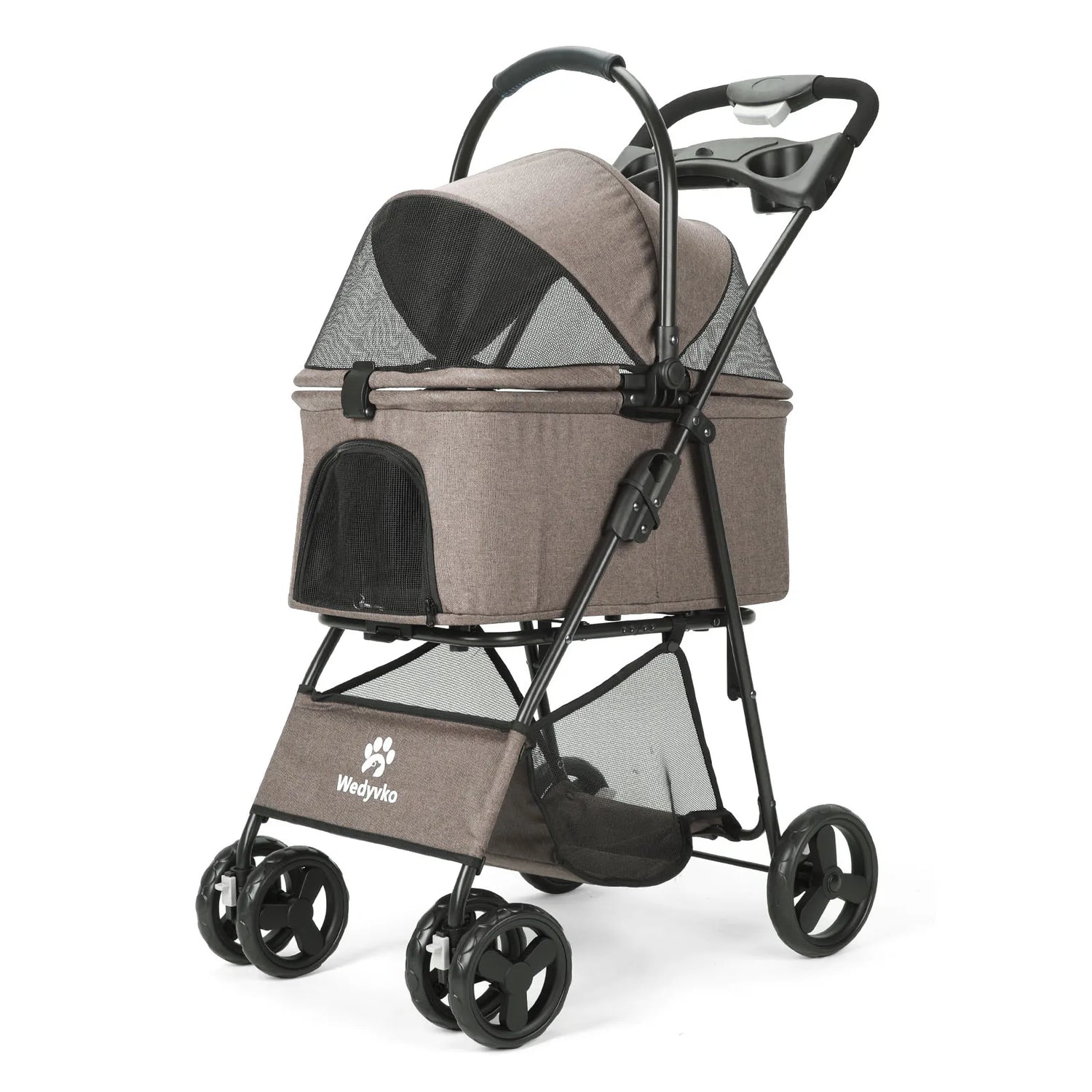 3 in 1 Pet Stroller with Removable Carrier, Folding Stroller for Small/Medium Dogs and Cats, Waterproof, All-Terrain, with Sun S