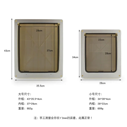Large Pet Door for Medium and Large Dogs, High-Quality Abs Dog Door, Suitable for Border Collies, Lockable, Free Two-Way Entry Pet Door, Additional Door Panel Lock