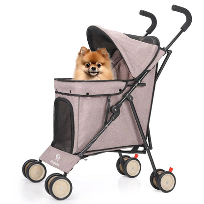 Travel Portable Dog Stroller, Pet Stroller for Small Puppy Dogs &amp; Cats, Up to 33 lbs, Dark Grey