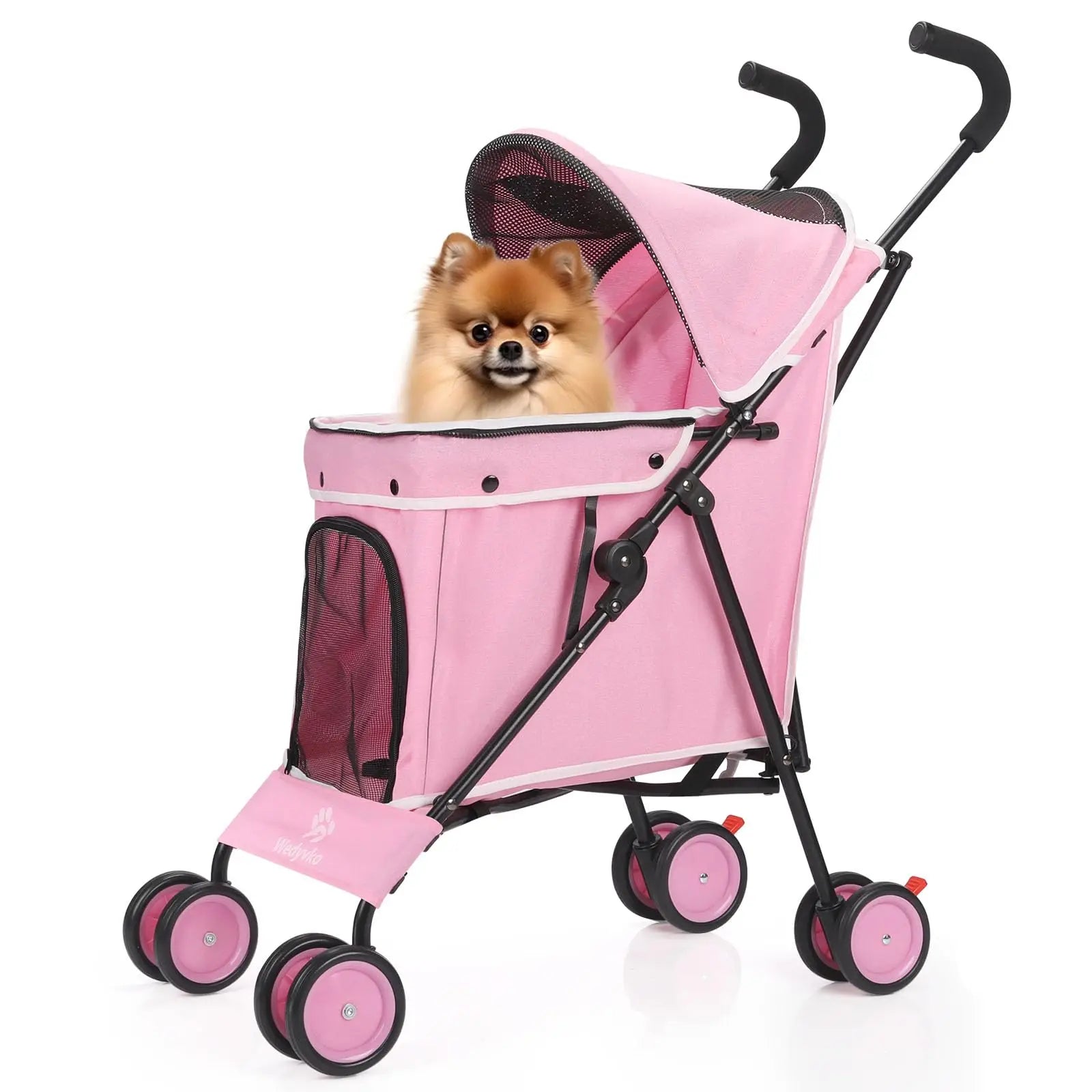 Travel Portable Dog Stroller, Pet Stroller for Small Puppy Dogs &amp; Cats, Up to 33 lbs, Dark Grey