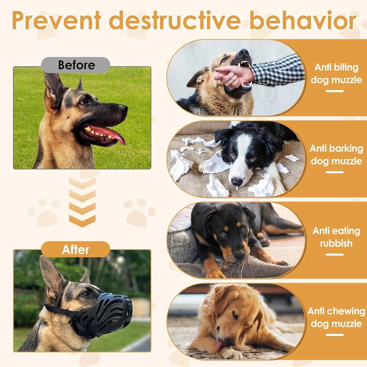 Dog Muzzle | Breathable Anti-Bark &amp; Anti-Bite Dog Muzzle