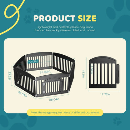 JHK Plastic Dog Playpen Expandable Pet Fence Indoor Outdoor
