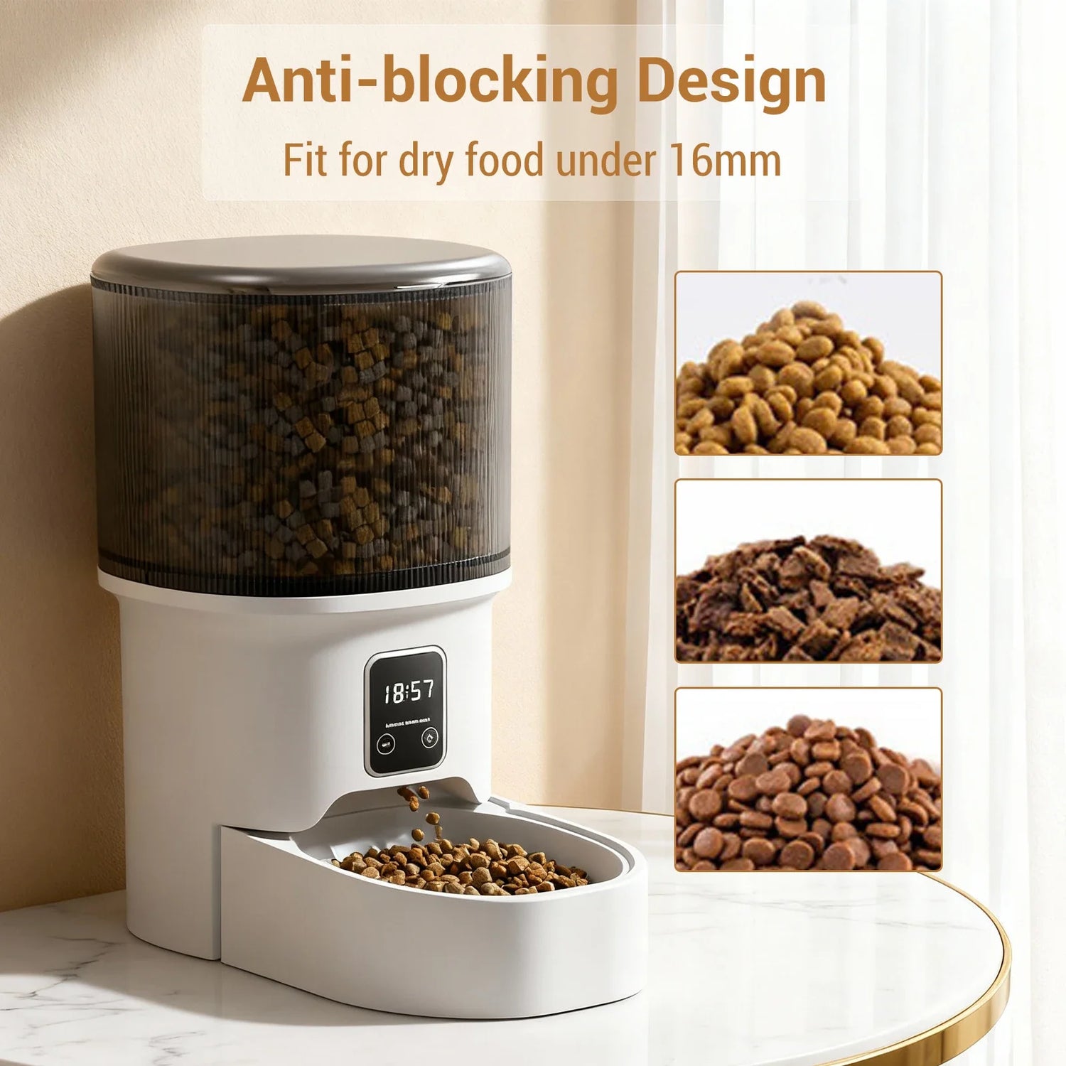 4L Automatic Cat Feeder with Timer Portion Control 1-6 Meals Per Day Button Control for Cats &amp; Small Dogs Supplies