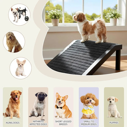 Dog Ramp for Stairs – Non-Slip Pet Steps with Locked-in Carpet &amp; Iron Frame, Helps Senior Dogs &amp; Small Breeds Climb Safely (2-Pa