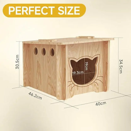 Solid Wood Cat Nest Doghouse Furniture Integrated Pet Nest Cat Scratching Board Cat Villa Winter Warm Summer Cool Pet Wooden Hou