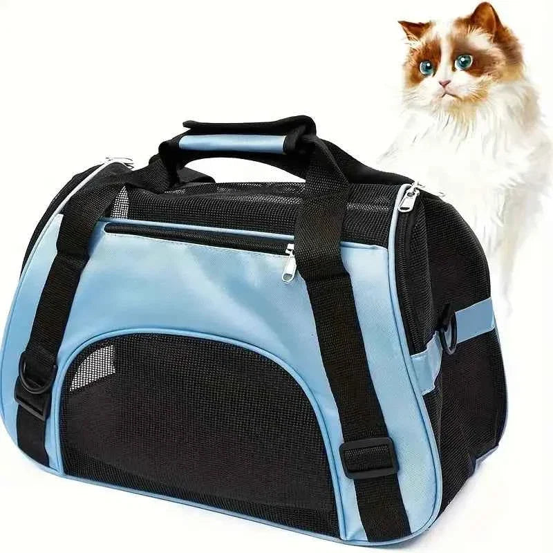 Portable Dog &amp; Cat Travel Carrier – Breathable Mesh Pet Handbag