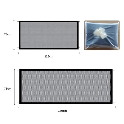 Pet Dog Safety Barrier Fence – Folding Mesh Gate with 4 Hooks for Stairs &amp; Doorways