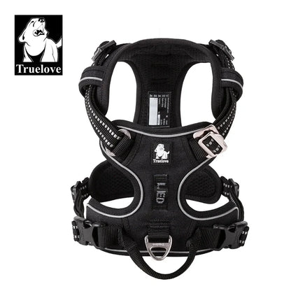 TRUELOVECN Reflective Nylon Dog Harness No Pull Adjustable