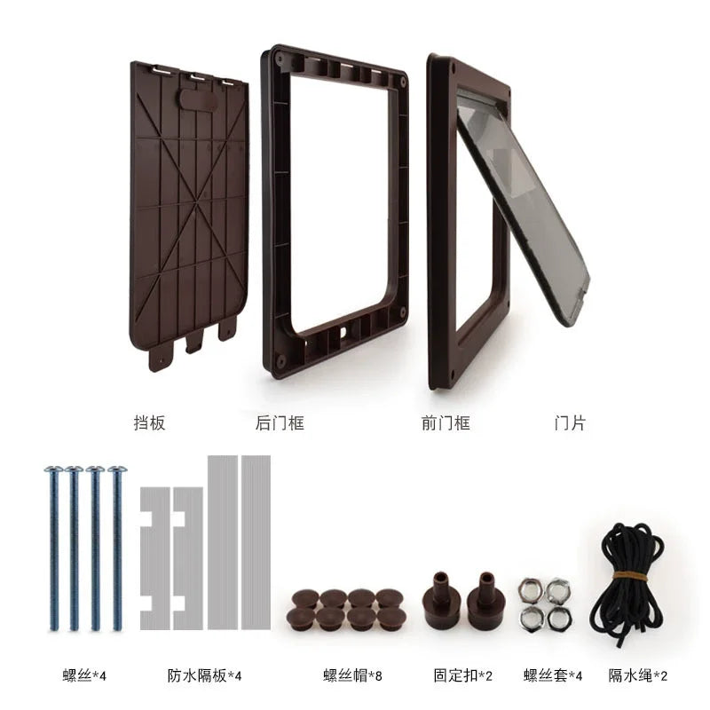 Large Pet Door for Medium and Large Dogs, High-Quality Abs Dog Door, Suitable for Border Collies, Lockable, Free Two-Way Entry Pet Door, Additional Door Panel Lock