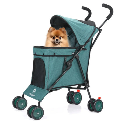 Travel Portable Dog Stroller, Pet Stroller for Small Puppy Dogs &amp; Cats, Up to 33 lbs, Dark Grey