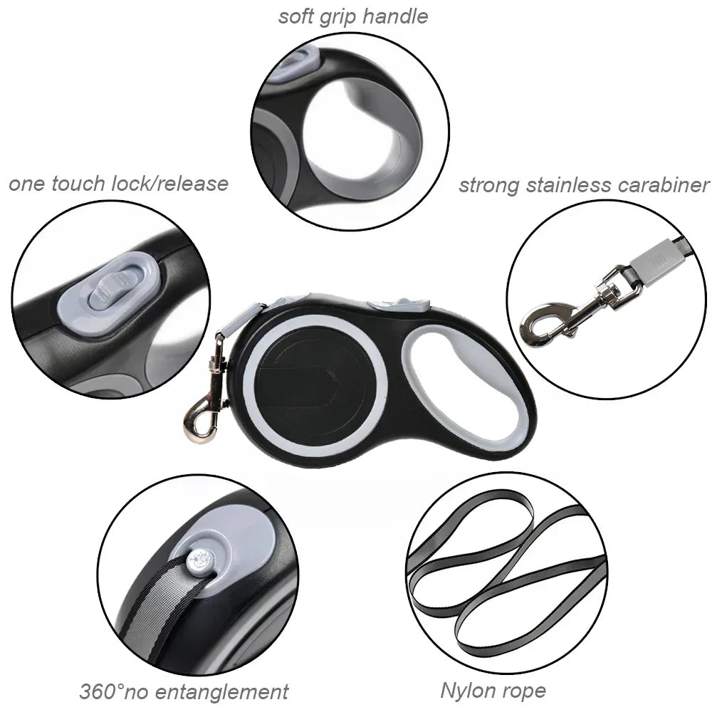 Dog Strong Retractable Leash 16ft &amp; 26ft | Heavy Duty Dog Leash for Large &amp; Small Dogs