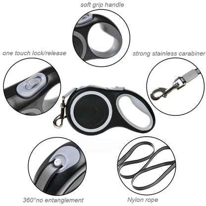 Dog Strong Retractable Leash 16ft &amp; 26ft | Heavy Duty Dog Leash for Large &amp; Small Dogs
