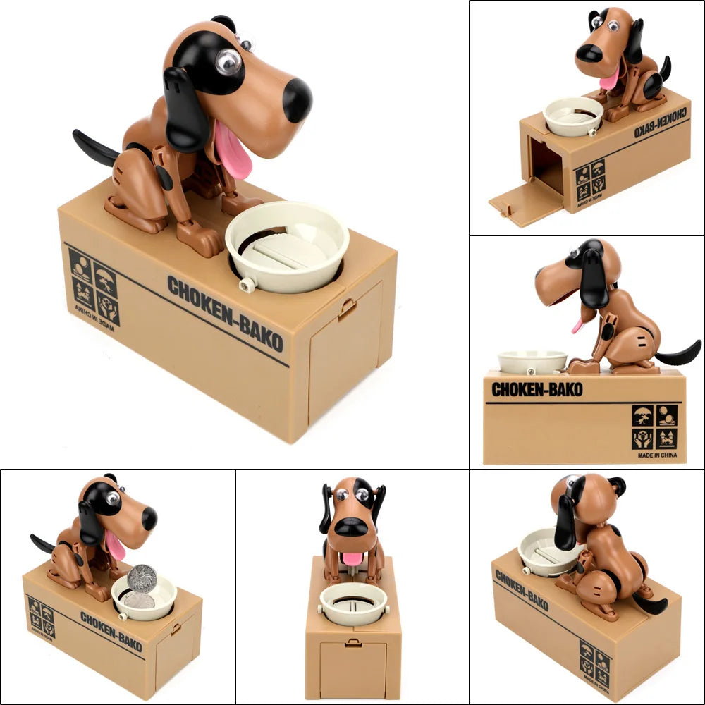 1PC Creative Electric Cartoon Eating Money Dog Piggy Bank Fortune Dog Piggy Bank Children&