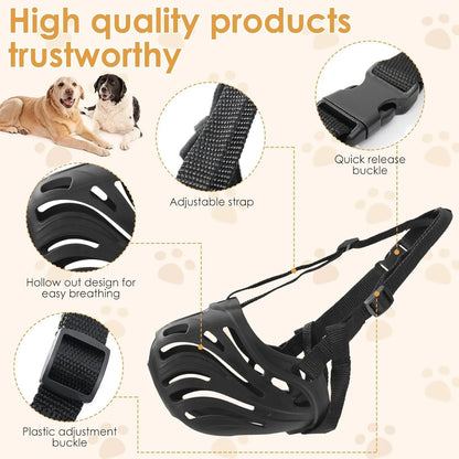 Dog Muzzle | Breathable Anti-Bark &amp; Anti-Bite Dog Muzzle