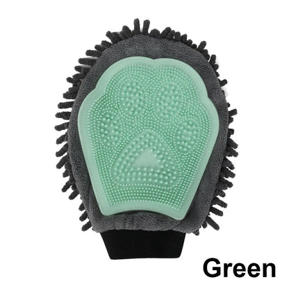 1PC Pet Grooming Gloves Double-Sided Gloves Cleaning Massage Dog Washing Bath Fast Absorb Water Hair Removes Glove