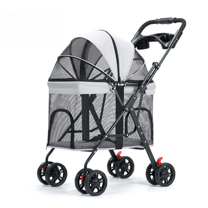 Breathable Pet Dog Cat Stroller Lightweight Folding  Portable Features Ventilated Design for Medium Dogs and Cats  Dog Carrier