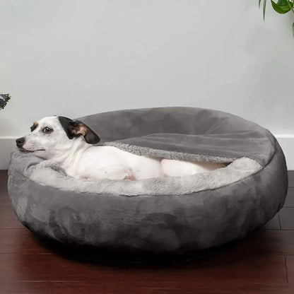 Pet Semi-enclosed Kennel Cat Litter Teddy House for Small Medium Dogs Cats Winter Warm Cushion Blanket Pet Sleeping Supplies