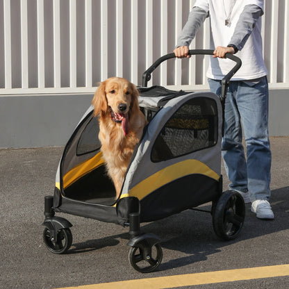 Portable Dog Stroller 4 Wheels Foldable Travel Carrier Outdoors