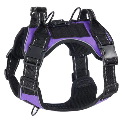 No Pull Dog Harness with Locator Silicone Protective Cover Anti slip Adjustable Pet Chest Harness for Medium &amp; Large Dogs
