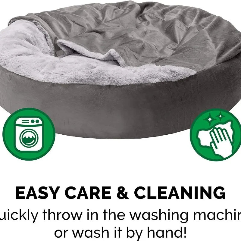 Pet Semi-enclosed Kennel Cat Litter Teddy House for Small Medium Dogs Cats Winter Warm Cushion Blanket Pet Sleeping Supplies