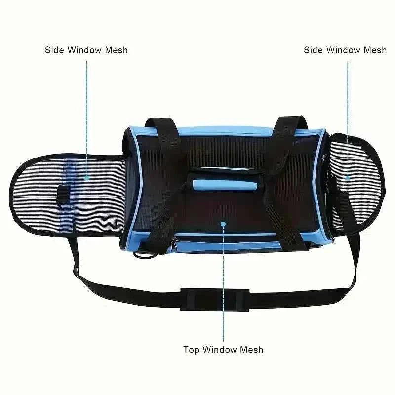 Portable Dog &amp; Cat Travel Carrier – Breathable Mesh Pet Handbag