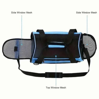 Portable Dog &amp; Cat Travel Carrier – Breathable Mesh Pet Handbag