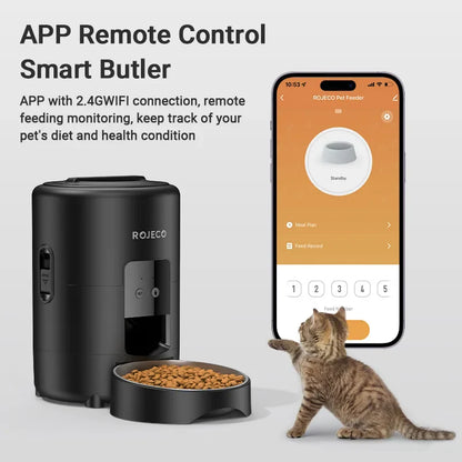 ROJECO 2L Automatic Pet Feeder | Smart WiFi Cat &amp; Dog Food Dispenser