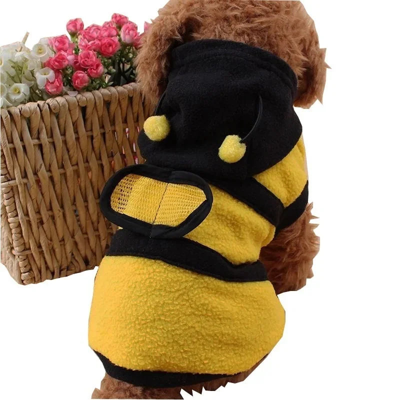 Bee Pet Hoodie – Fleece Dog &amp; Cat Costume Sweater