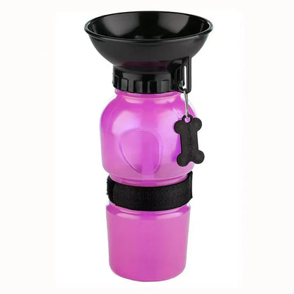 500ml Outdoor Portable Pet Water Bottle – Leakproof Dog &amp; Cat Travel Cup with Drinking Bowl Feeder