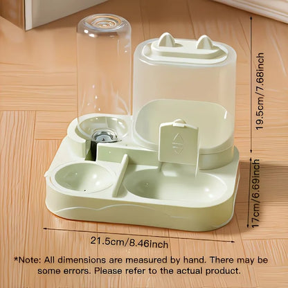 2-in-1 Large Pet Feeder &amp; Water Dispenser, Dry Wet Separation, Durable Plastic, Transparent, No Battery, For Cats Dogs Travel