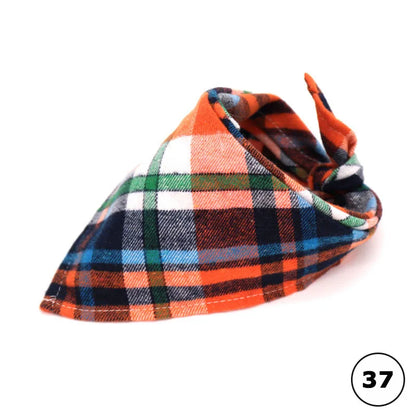 Plaid Cat Dog Bandana Pet Puppy Soft Cotton Bandanas Handkerchiefs Scarfs Triangular Bandages Accessories for Kittens Puppies