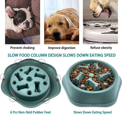 Slow Feeder Dog Bowl | Anti-Choking Puzzle Feeder for Small and Medium Dogs