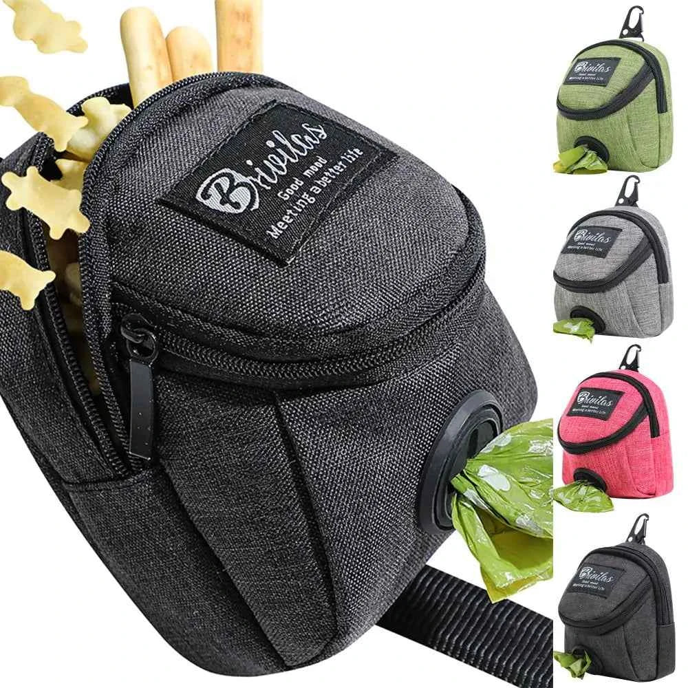 Portable Dog Treat Pouch – Training &amp; Travel Bag with Poop Dispenser