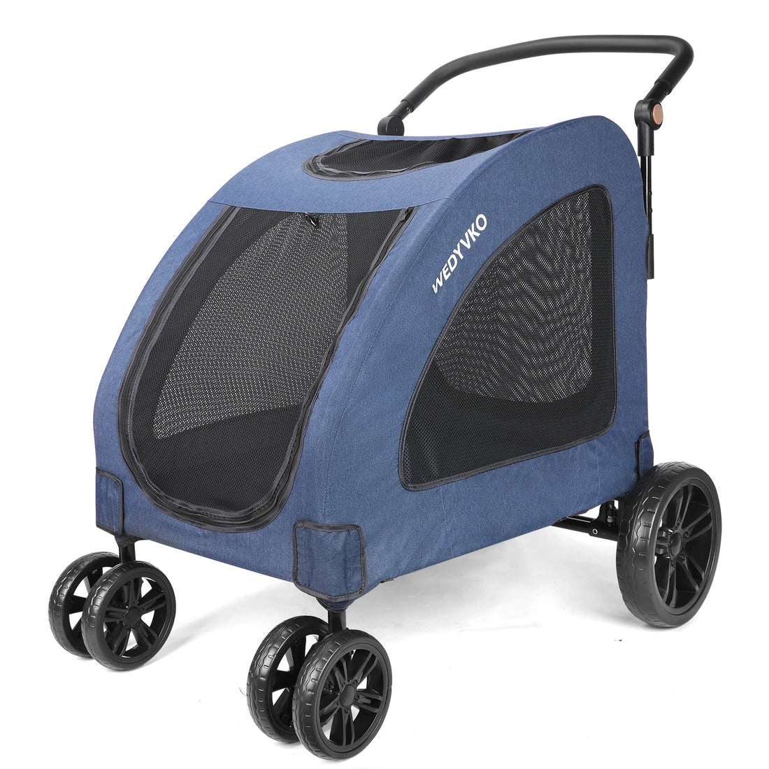 Heavy Duty Dog Stroller for Large Dogs up to 120 lbs, Foldable Pet Wagon with 360° Wheels, All-Round Ventilation, Front &amp; Rear Z