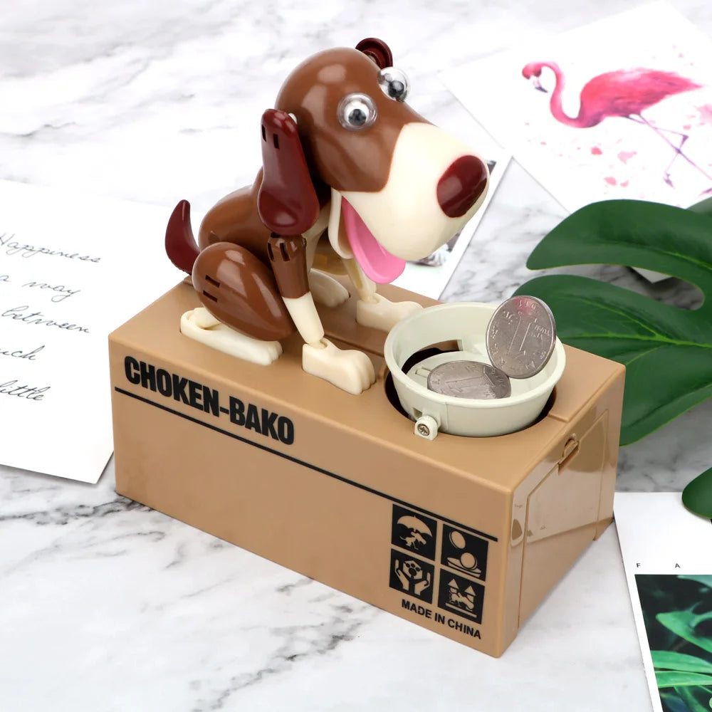 1PC Creative Electric Cartoon Eating Money Dog Piggy Bank Fortune Dog Piggy Bank Children&