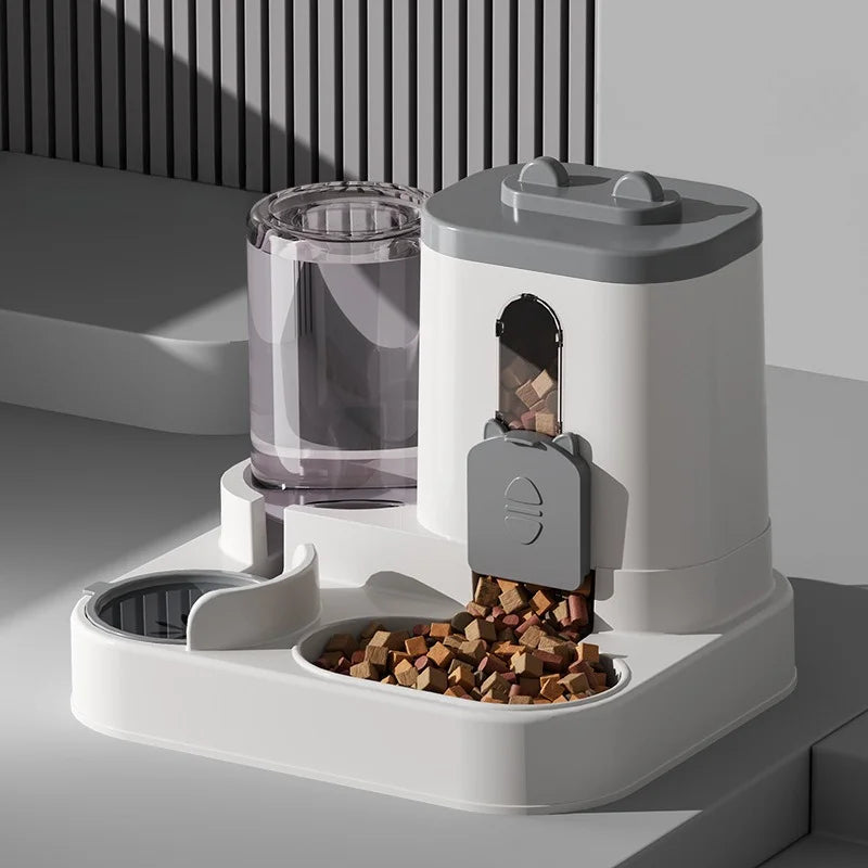 Automatic Cat &amp; Dog Feeder Bowl with Water Fountain | Spill-Proof Pet Feeder