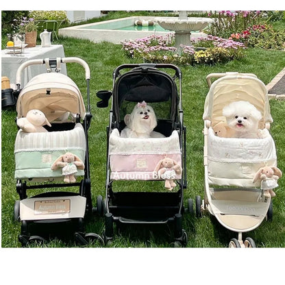 Super Soft Pet Dog Stroller Cover,Cozy Front Cover Keep Out Dirt-For Pet Stroller,Soft Cotton Stroller Accessories With Bunny On