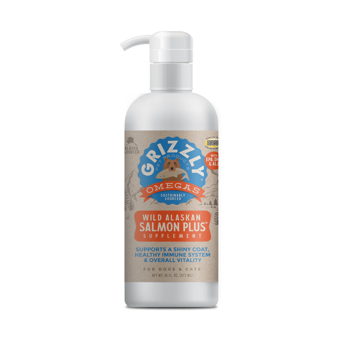 Grizzly Salmon Oil Plus For Dogs (16oz)