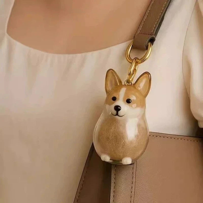 Transparent Storage Box Dog Hair Collection Pendant Golden Retriever Corgi Samoyed Labrador Hair Storage Keychain