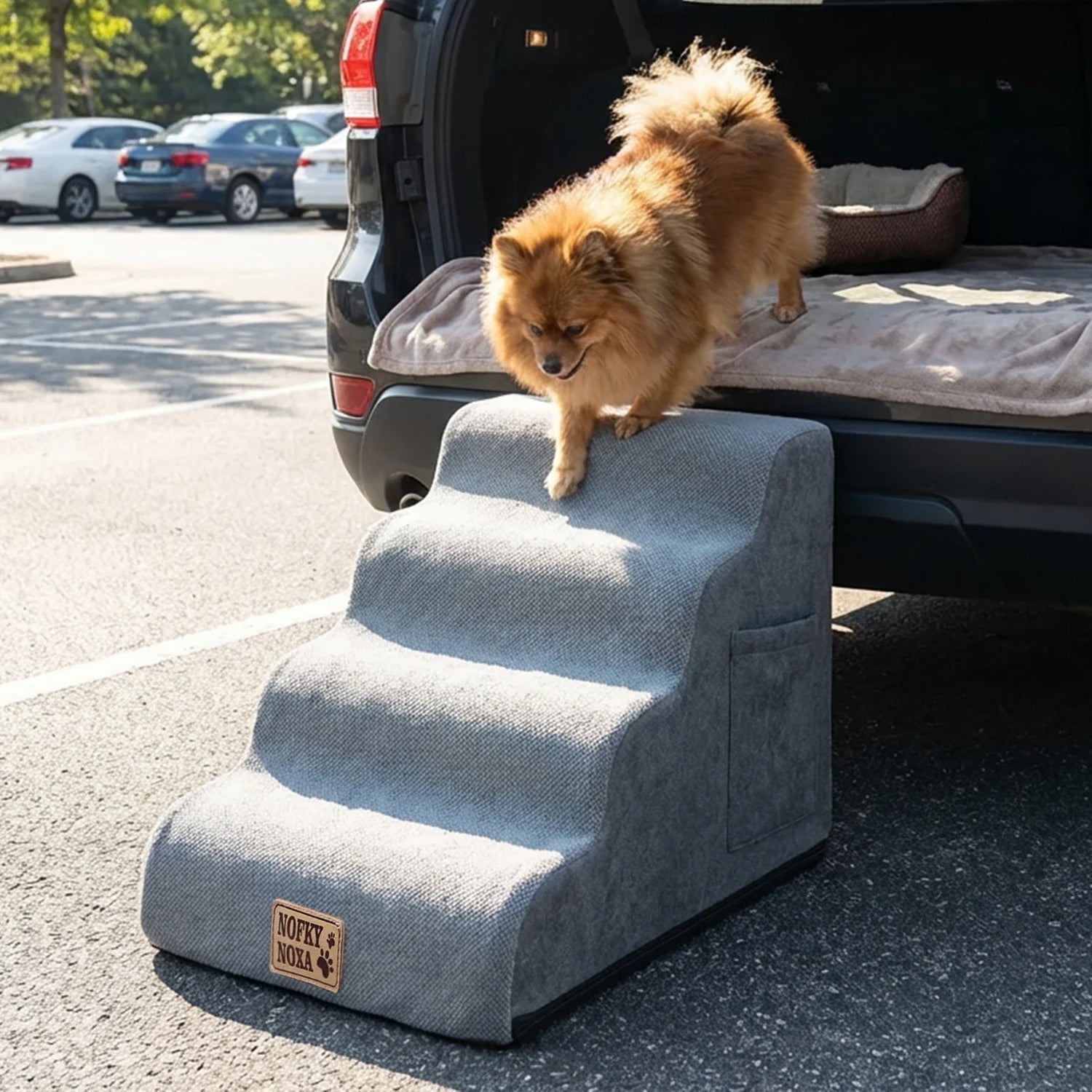Dog and Cat Stairs Ramp Made of High-Density Foam Material, Suitable for Small Dogs and Cats, Non-Slip Indoor Ladder, Suitable for Sofas, High Beds, Couches, and Cars