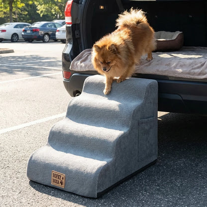 Dog and Cat Stairs Ramp Made of High-Density Foam Material, Suitable for Small Dogs and Cats, Non-Slip Indoor Ladder, Suitable for Sofas, High Beds, Couches, and Cars