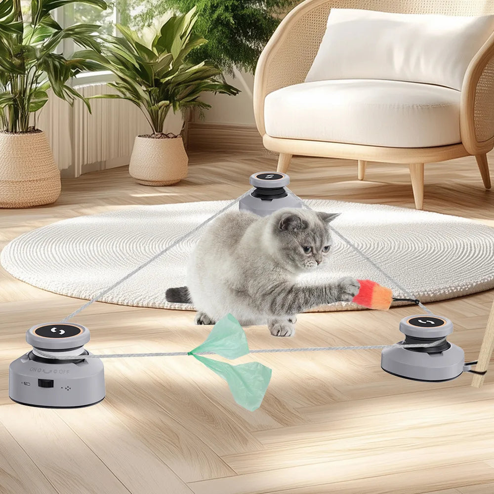 eractive Ball Toys Automatic Rolling Ball Faux Tail Rechargeable Smart Pet Electric Toy Cat Training Imitate Mouse