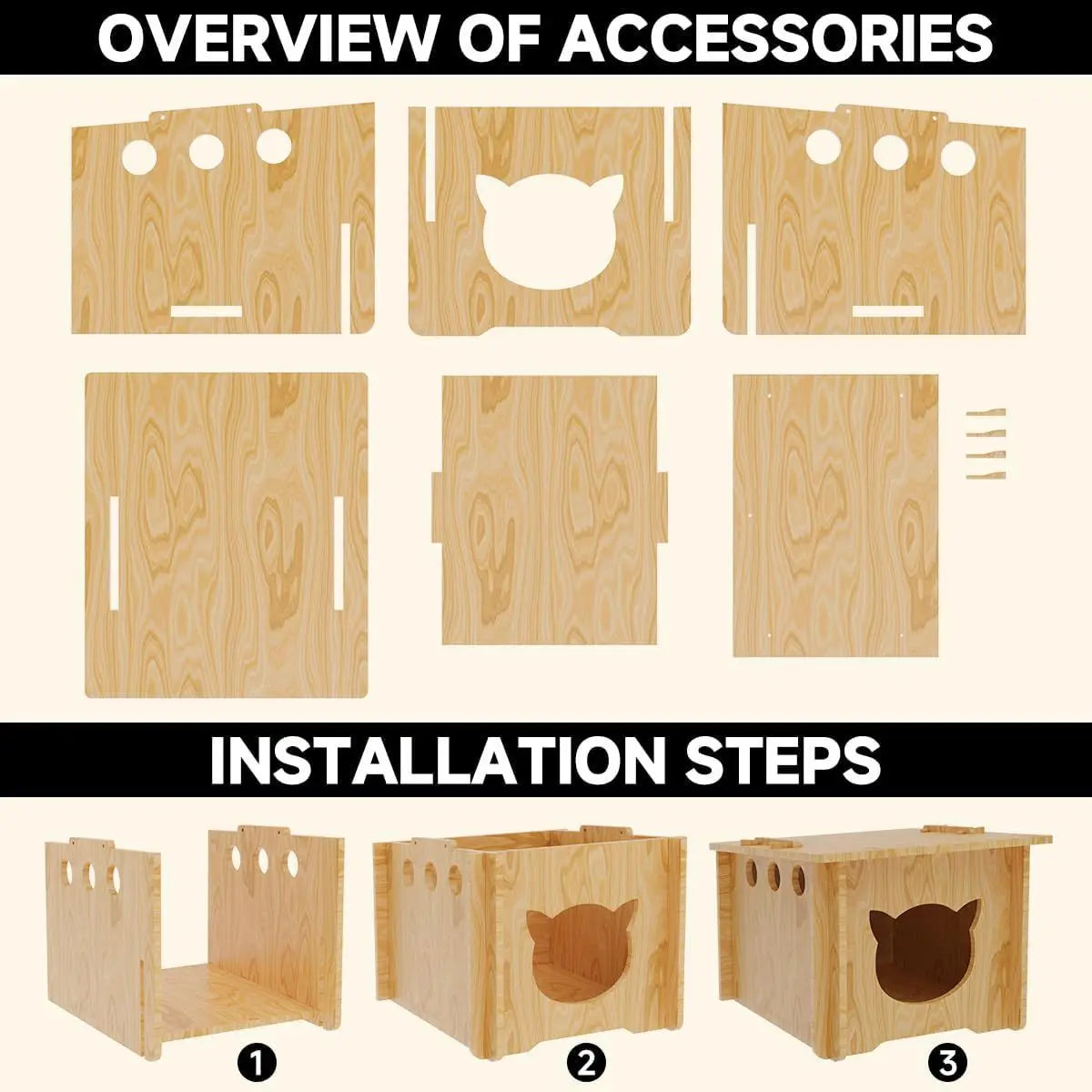 Solid Wood Cat Nest Doghouse Furniture Integrated Pet Nest Cat Scratching Board Cat Villa Winter Warm Summer Cool Pet Wooden Hou